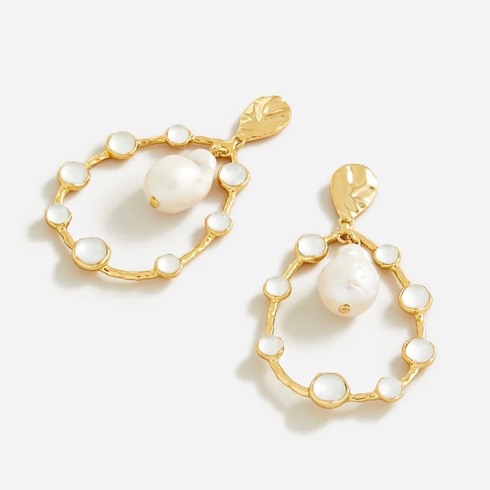 New with tags J.crew Semi-precious stone statement earrings.